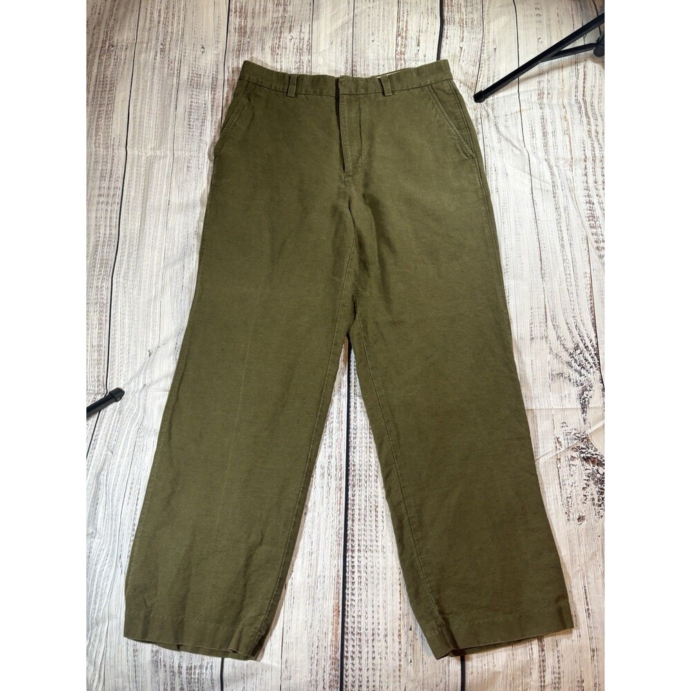 Vintage J. Crew Oarsman Linen Blend Green Classic Trouser Pants Sz. 32x30